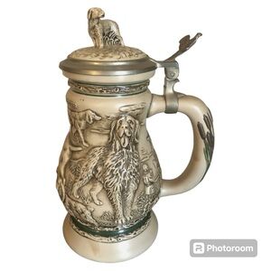 Vintage Avon Great Dogs of the Outdoors Lidded Beer Stein 1991